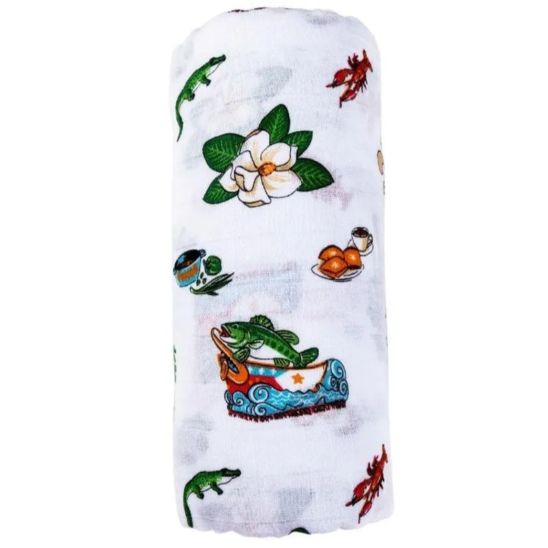 Little Hometown Louisiana Baby Swaddle Blanket