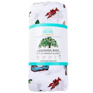 Little Hometown Louisiana Baby Swaddle Blanket