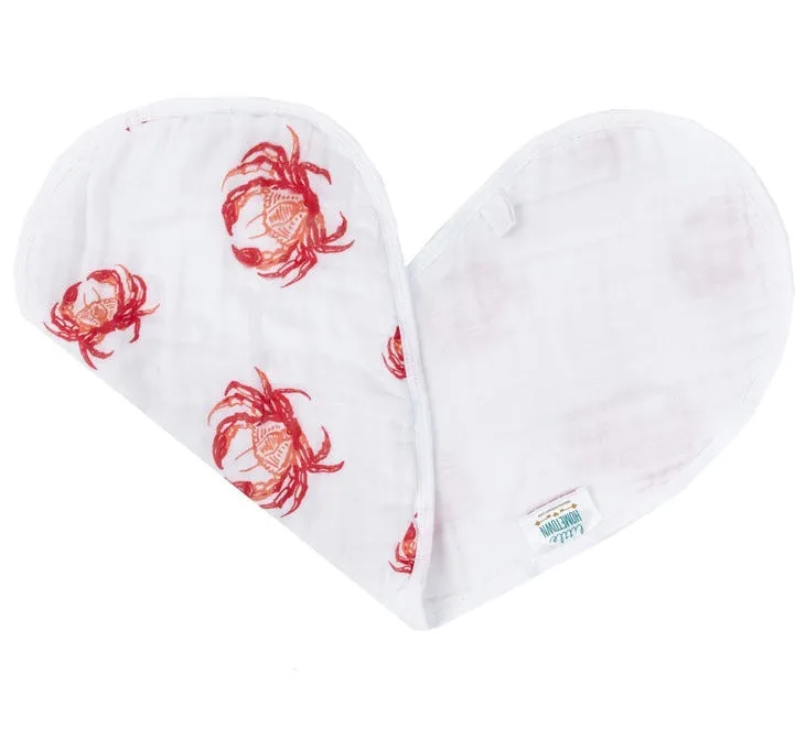 Little Hometown Pink Crab Burp Cloth   Bib