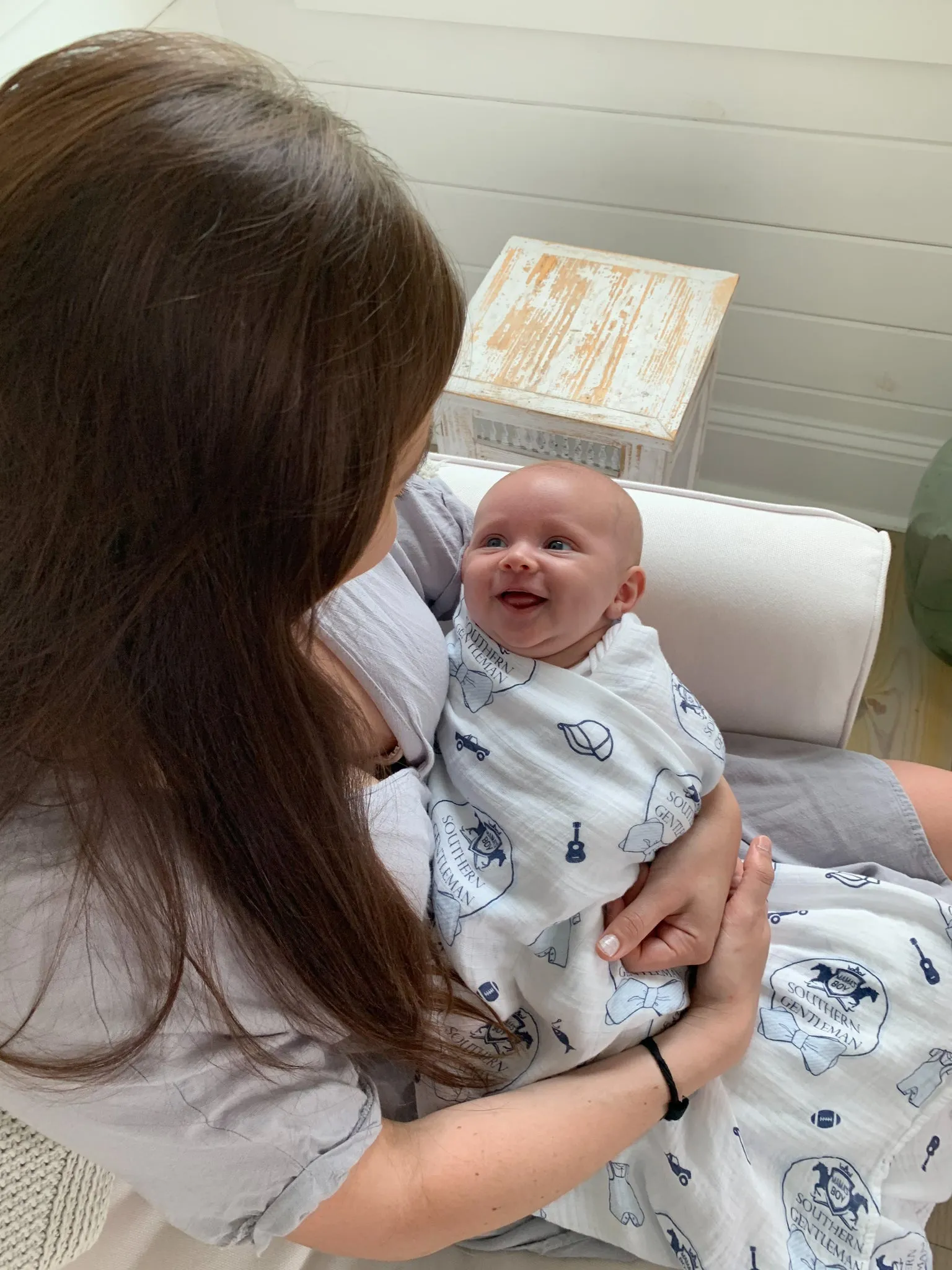 Little Hometown Southern Gentleman Baby Boy Muslin Swaddle Receiving Blanket