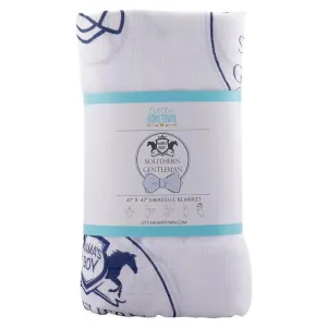 Little Hometown Southern Gentleman Baby Boy Muslin Swaddle Receiving Blanket