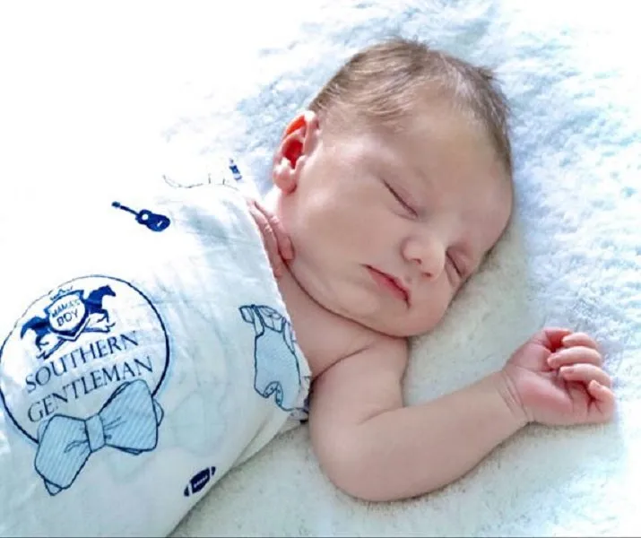 Little Hometown Southern Gentleman Baby Boy Muslin Swaddle Receiving Blanket