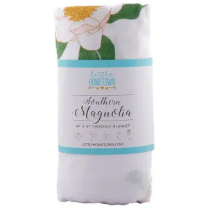 Little Hometown Southern Magnolia Baby Muslin Swaddle Receiving Blanket