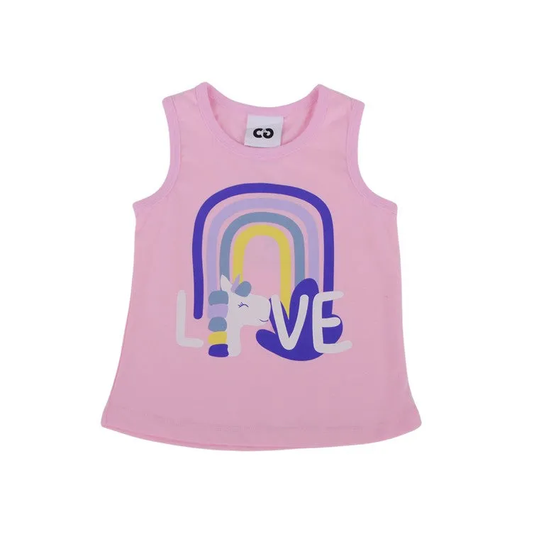Love Print Tank, Size 4