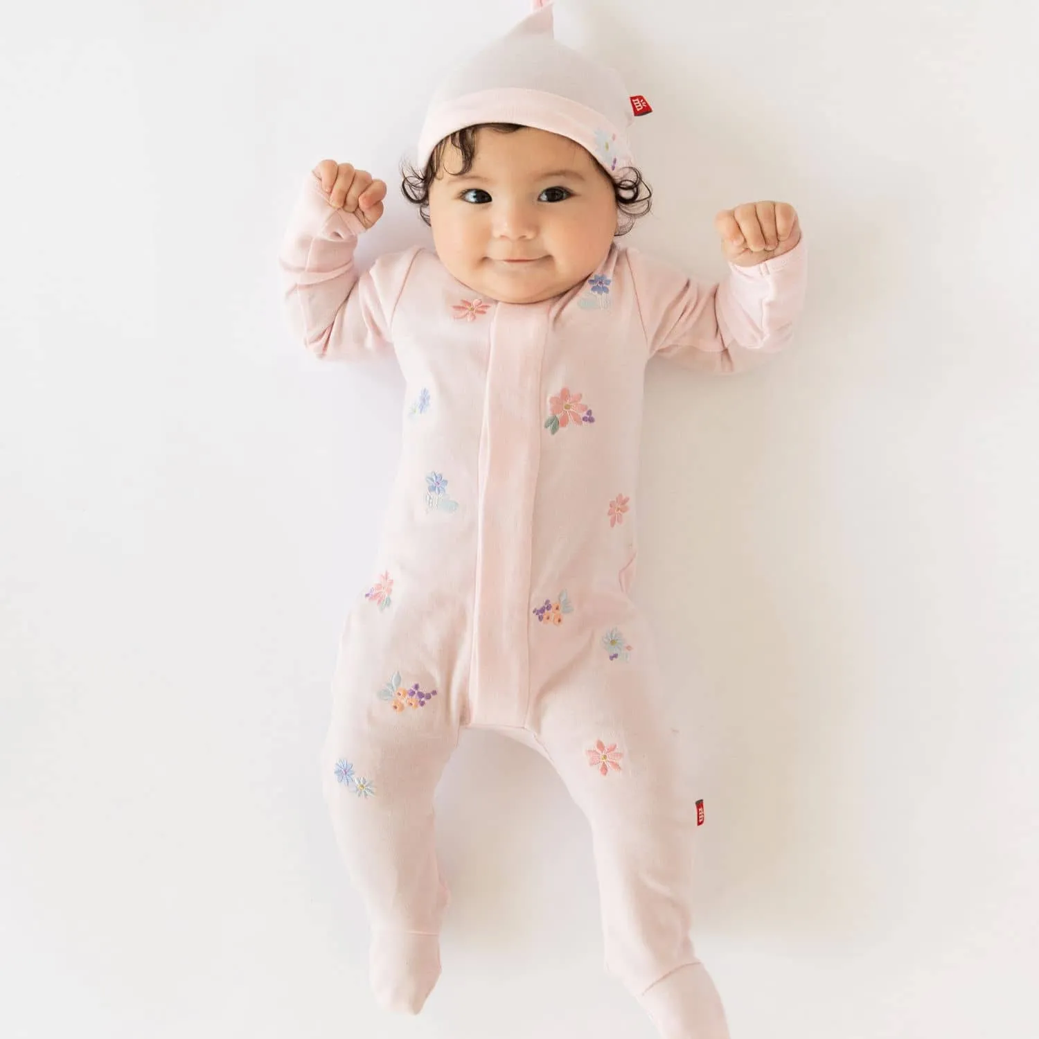 Magnetic Me Forget Me Not Embroidered Footie w/ Hat