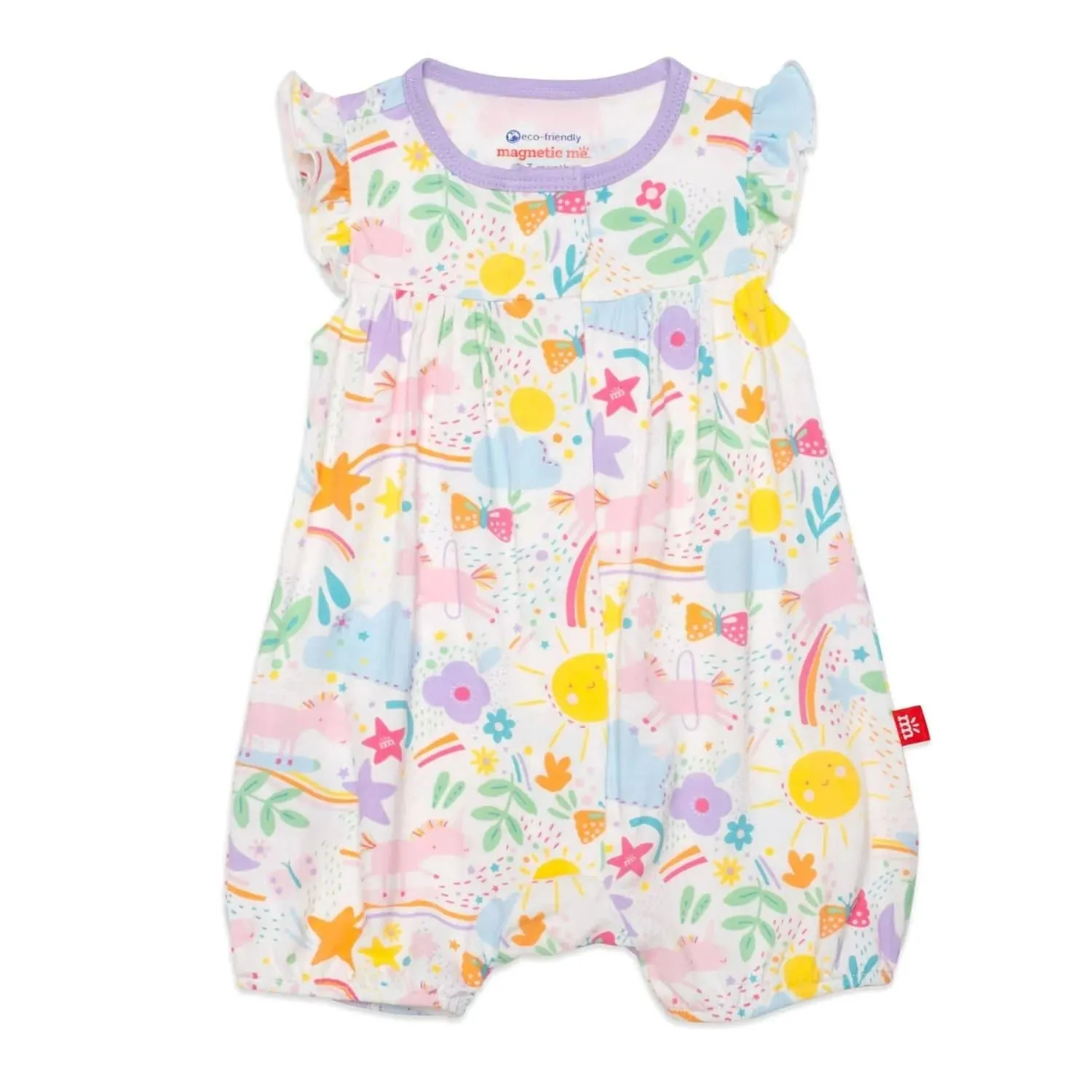 Magnetic Me Sunny Day Vibes Ruffle Sleeve Romper