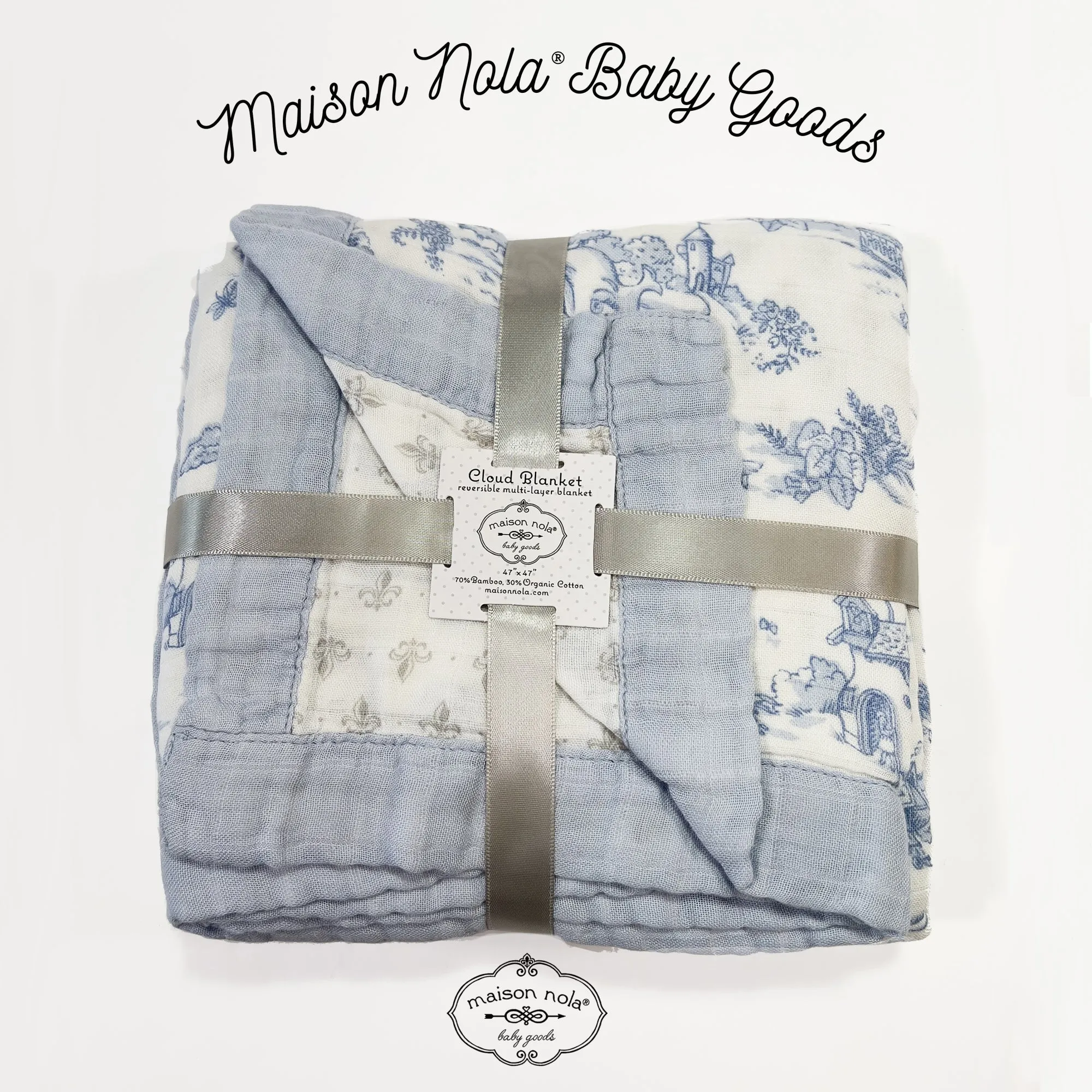 Maison Nola Storyland Cloud Blanket | Toile Blue