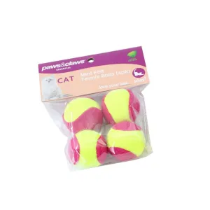 Mini Felt Catnip Tennis Ball, 4pk, 2 Asstd Colours