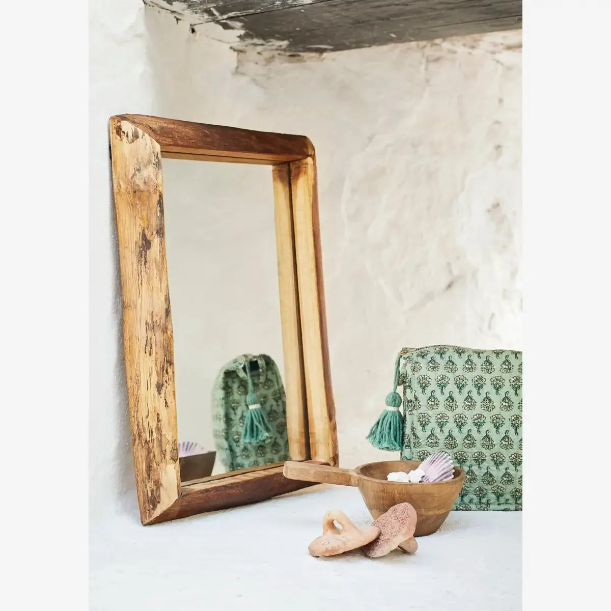 Mirror with Wooden Frame