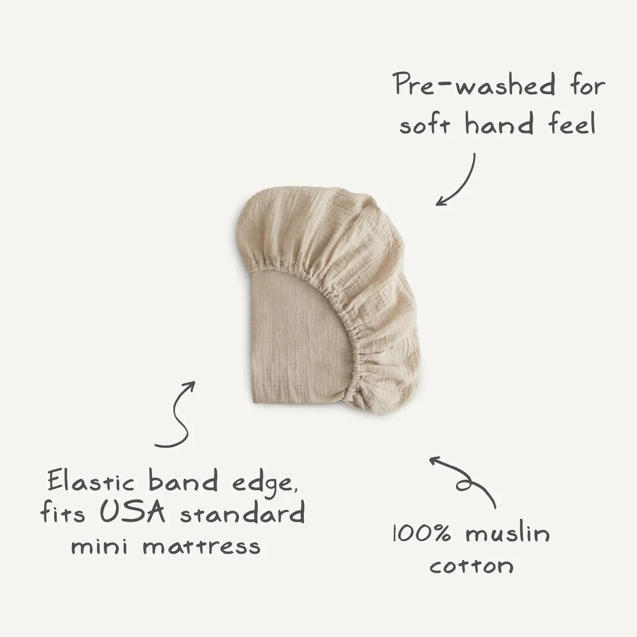 Mushie Mini Muslin Crib Sheet