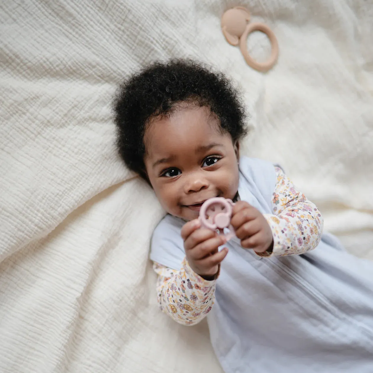 Mushie Organic Cotton Muslin Sleep Bag | Baby Blue