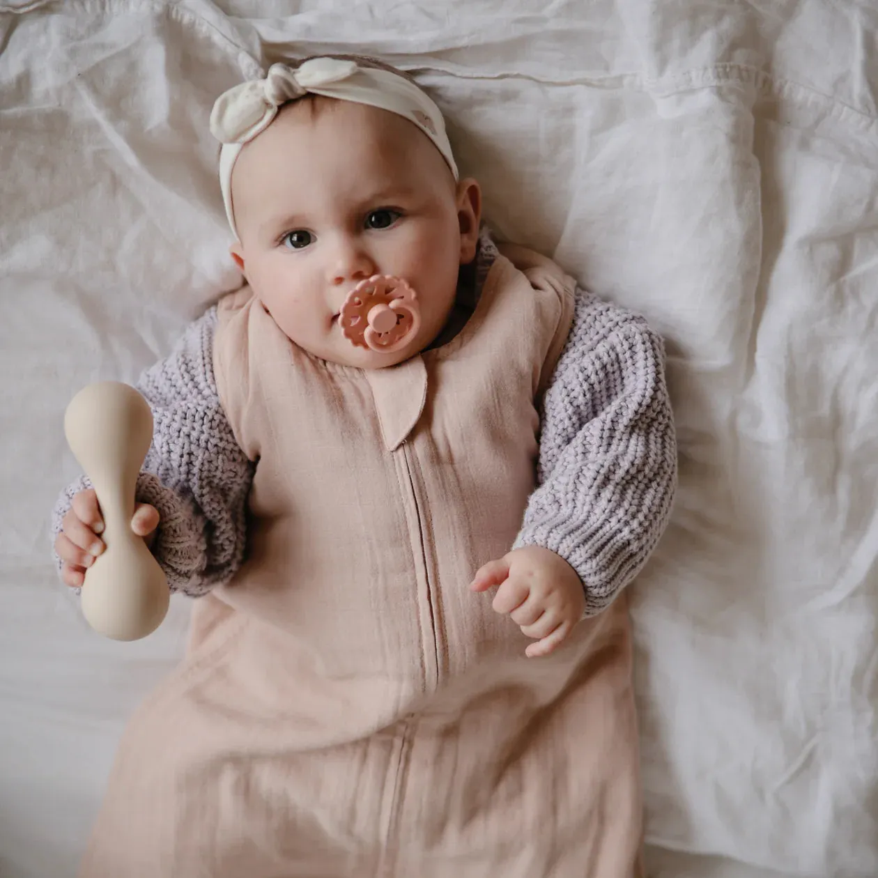 Mushie Organic Cotton Muslin Sleep Bag | Blush