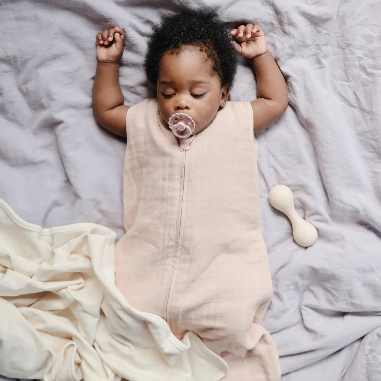 Mushie Organic Cotton Muslin Sleep Bag | Blush