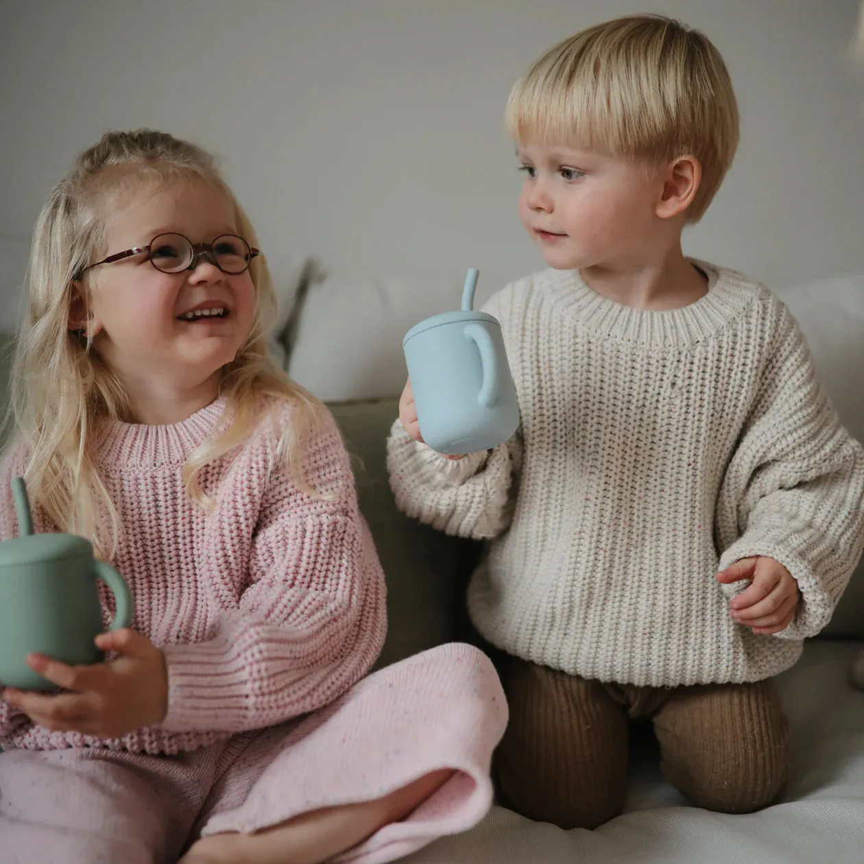 Mushie Silicone Training Cup   Straw