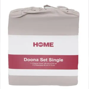 My Home Microfibre Doona Set, Single, Taupe