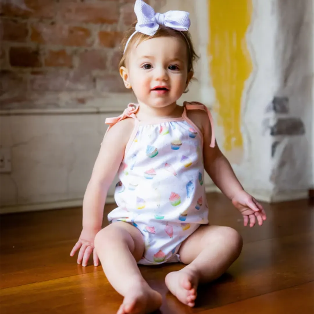 Nola Tawk Frosted Happiness Shoulder Tie Onesie