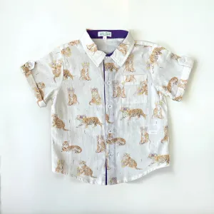 Nola Tawk LSU Short Sleeve Collared Shirt