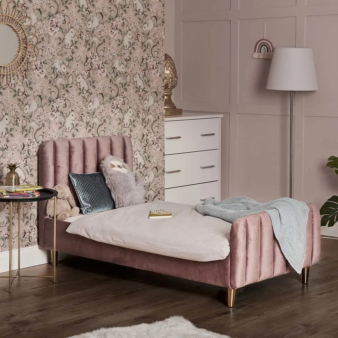 Obaby Gatsby Velvet Toddler Bed - Pink
