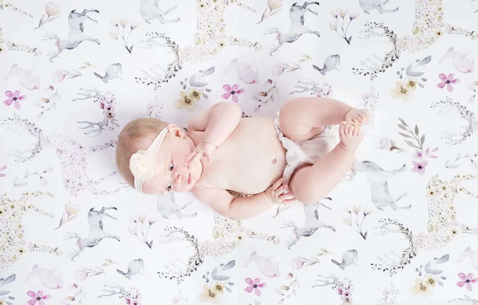 Oilo Fawn Jersey Crib Sheet