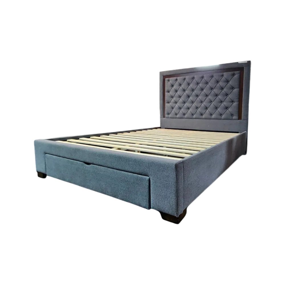 Oshi Anciena Queen Bed L1980 x W1530mm Dark Grey