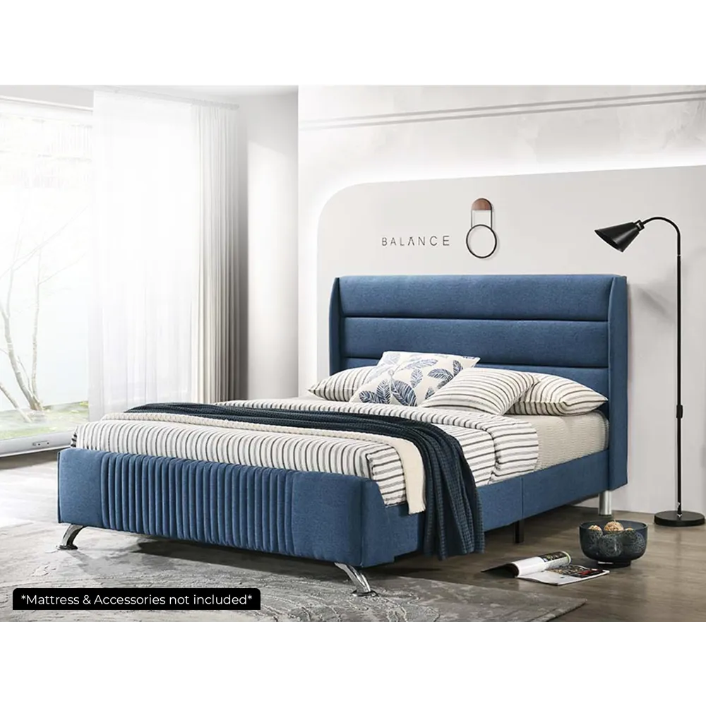 Oshi Naptune Queen Bed L1980 x W1530mm Royal Blue