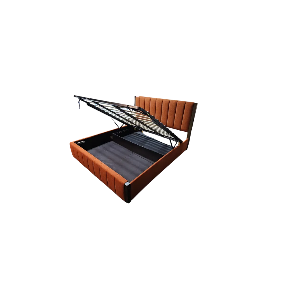 Oshi Shuri Hydraulic King Bed L1980 x W1830mm Red Brown