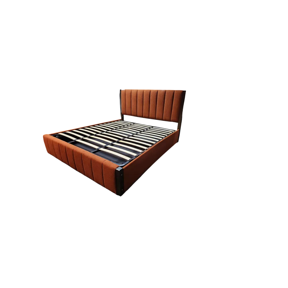 Oshi Shuri Hydraulic King Bed L1980 x W1830mm Red Brown