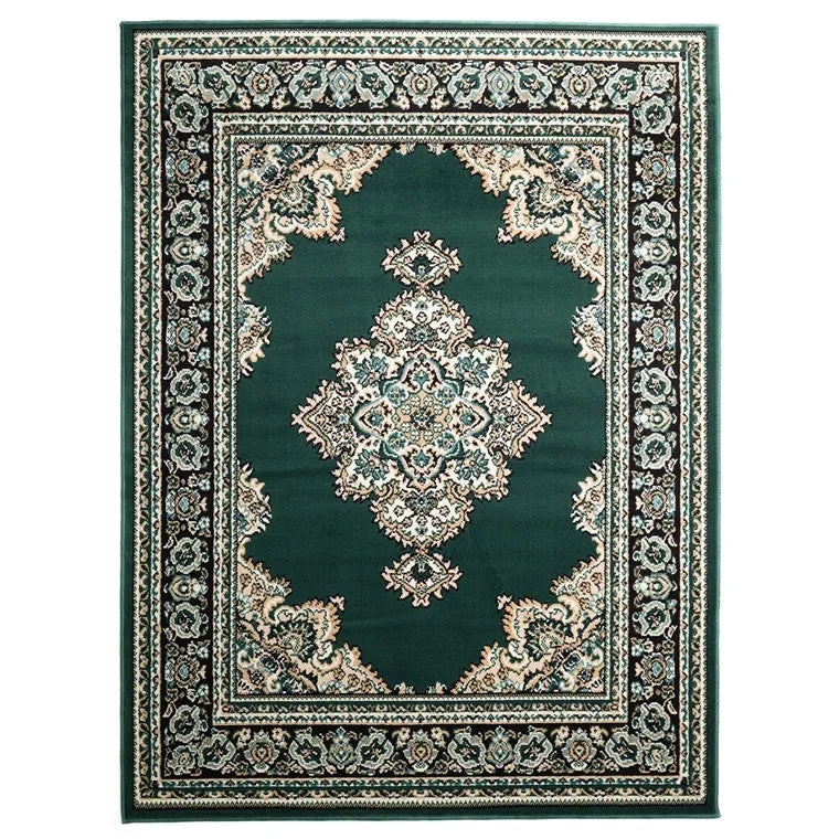 Premier Palmer Rug, Dark Green Traditional, 160 x 215cm