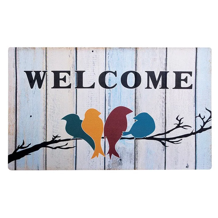 Printed Rubber Door Mat, 45x76cm, Asstd Designs