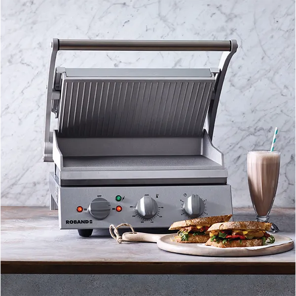 Roband Grill Station 8 Slice Ribbed Plates GSA815R