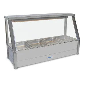 Roband Straight Glass Hot Food Display Bar 4 Pans Single Row E14
