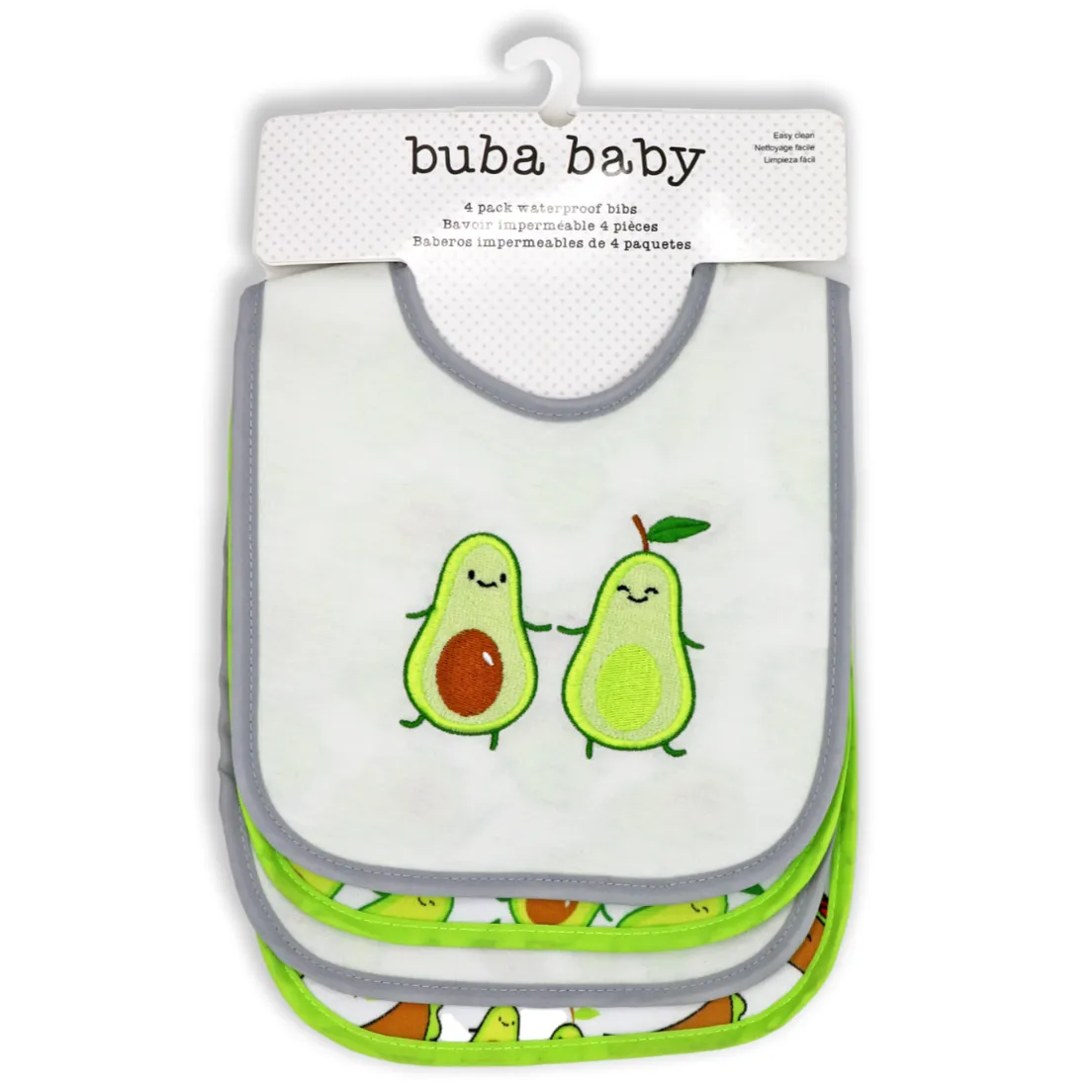 Rose Textiles 4-Pack Waterproof Bib | Avocado