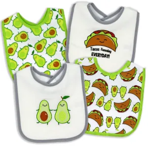 Rose Textiles 4-Pack Waterproof Bib | Avocado