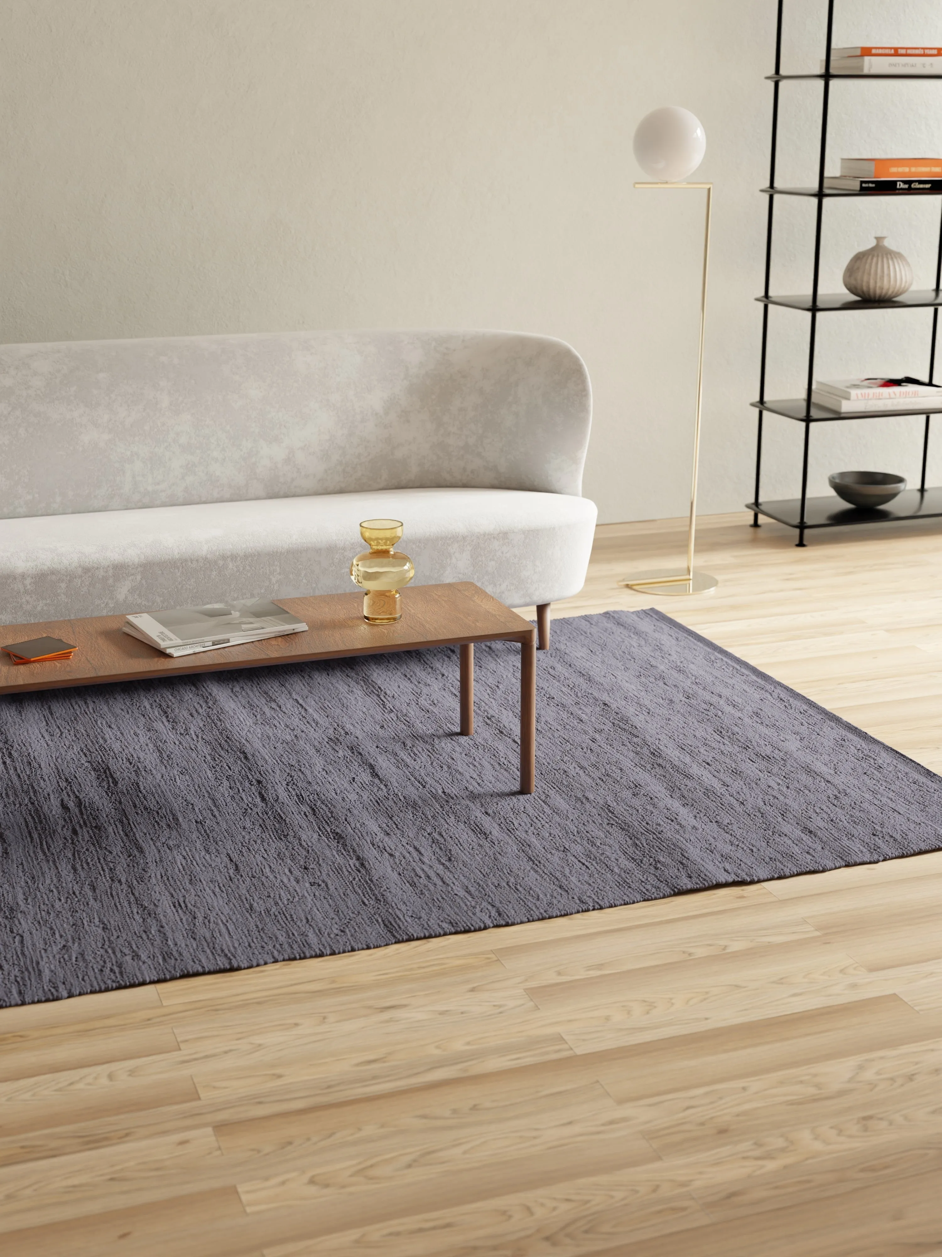 Rug Solid Cotton Rug 170 X 240 Cm, Electric