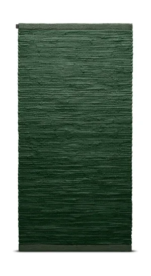 Rug Solid Cotton Rug 75 X 300 Cm, Moss