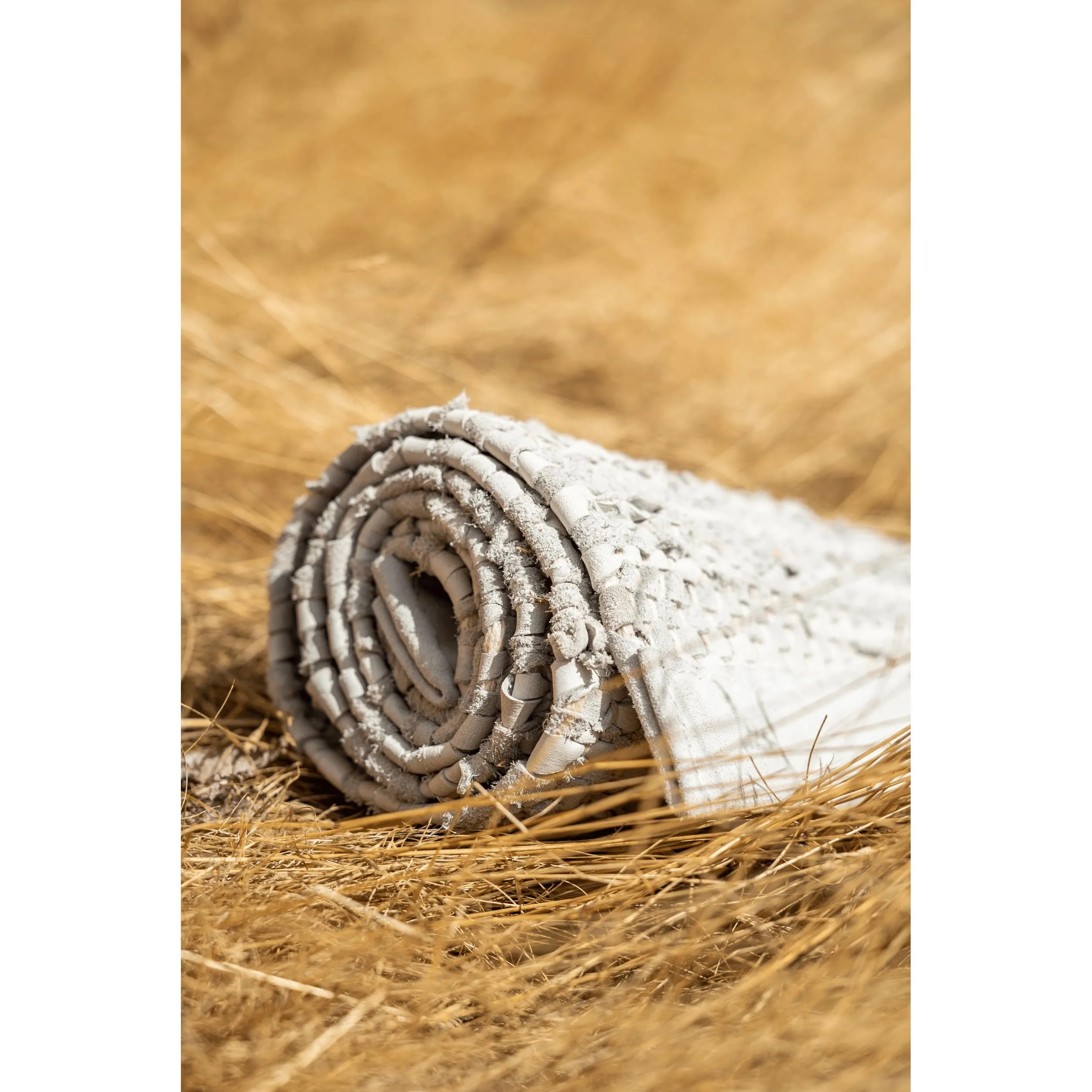 Rug Solid Leather Rug Limestone, 75 X 200 Cm
