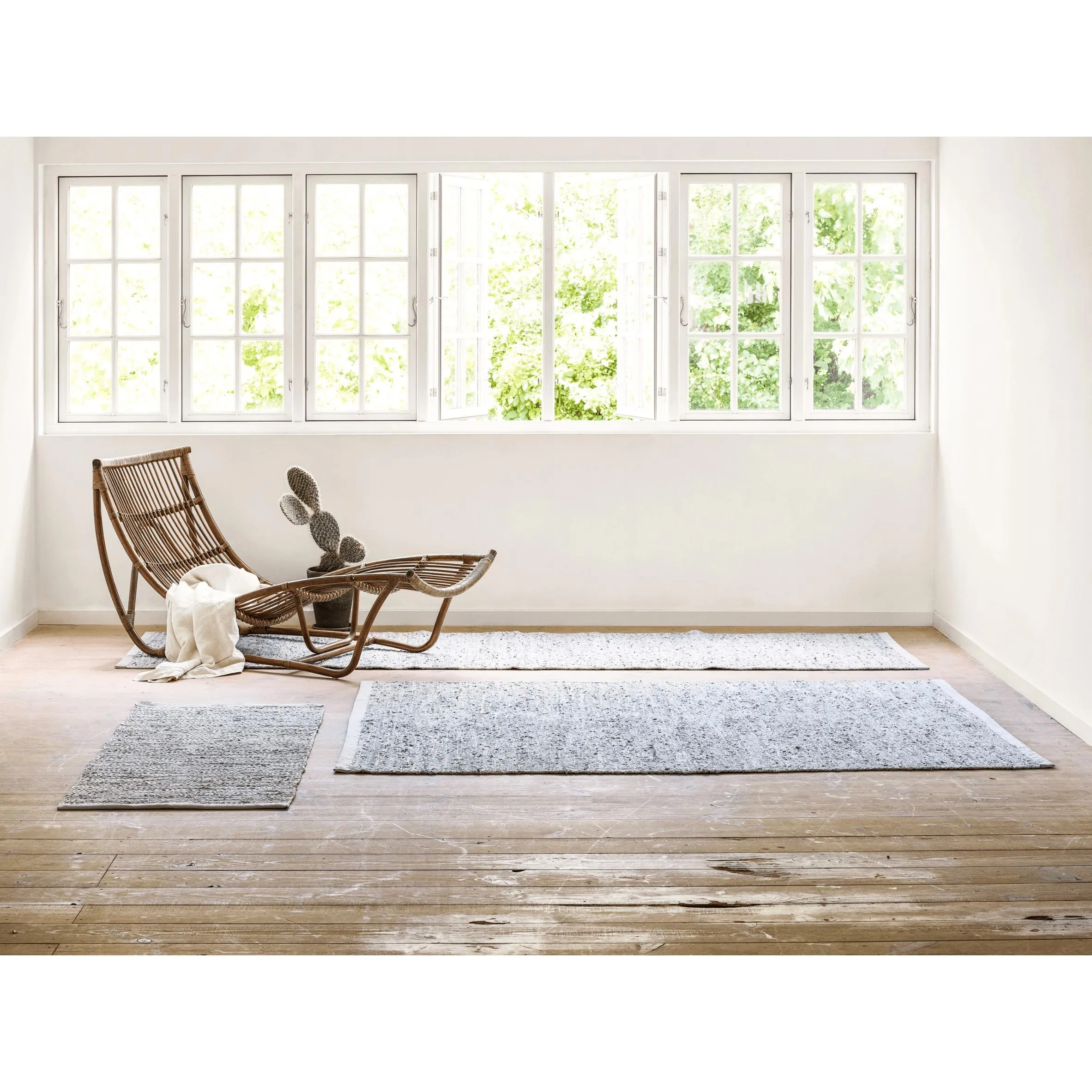Rug Solid Leather Rug Limestone, 75 X 200 Cm