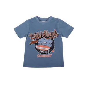 Shark Print Tee, Size 4