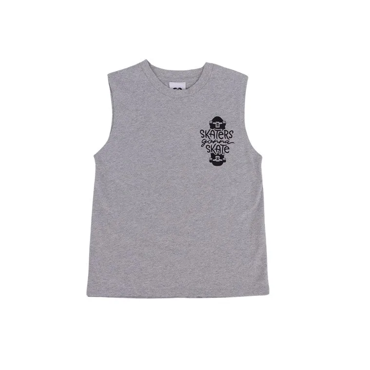 Skate Print Muscle Tank, Size 8