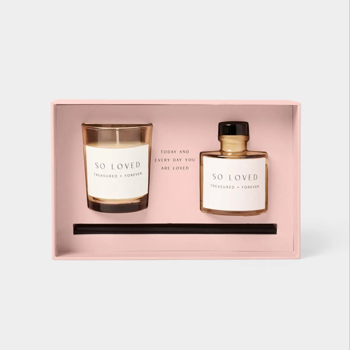'So Loved' Mini Votive & Reed Diffuser Gift Set | Peach Rose & Sweet Mandarin