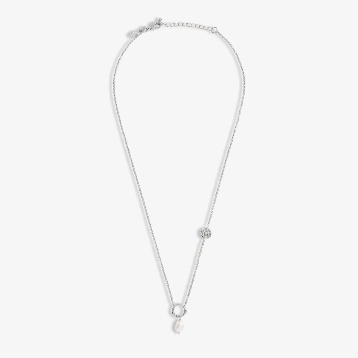 Solaria Baroque Pearl CZ Necklace | Silver Plated