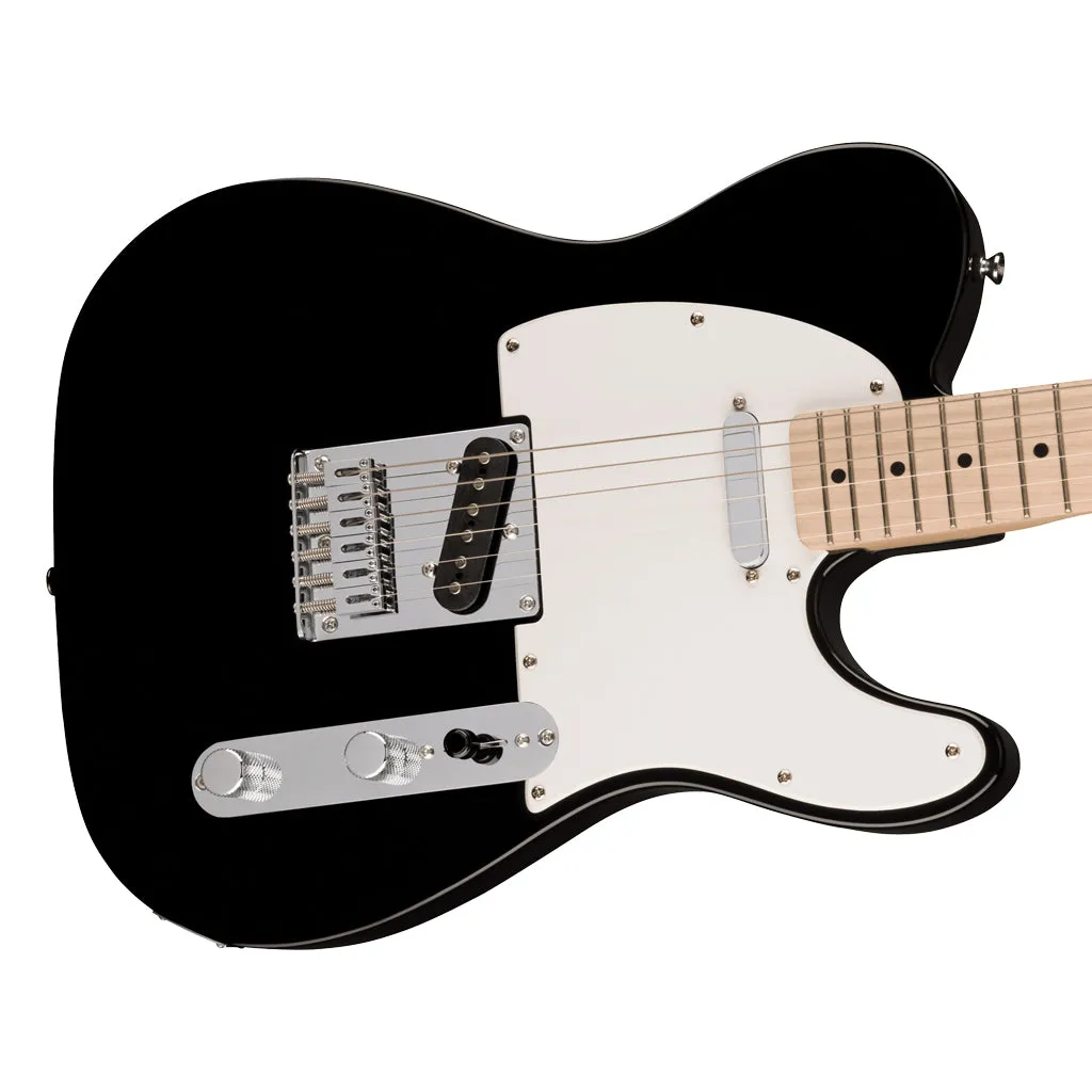 Squier Sonic Telecaster, Maple Fingerboard, White Pickguard, Black