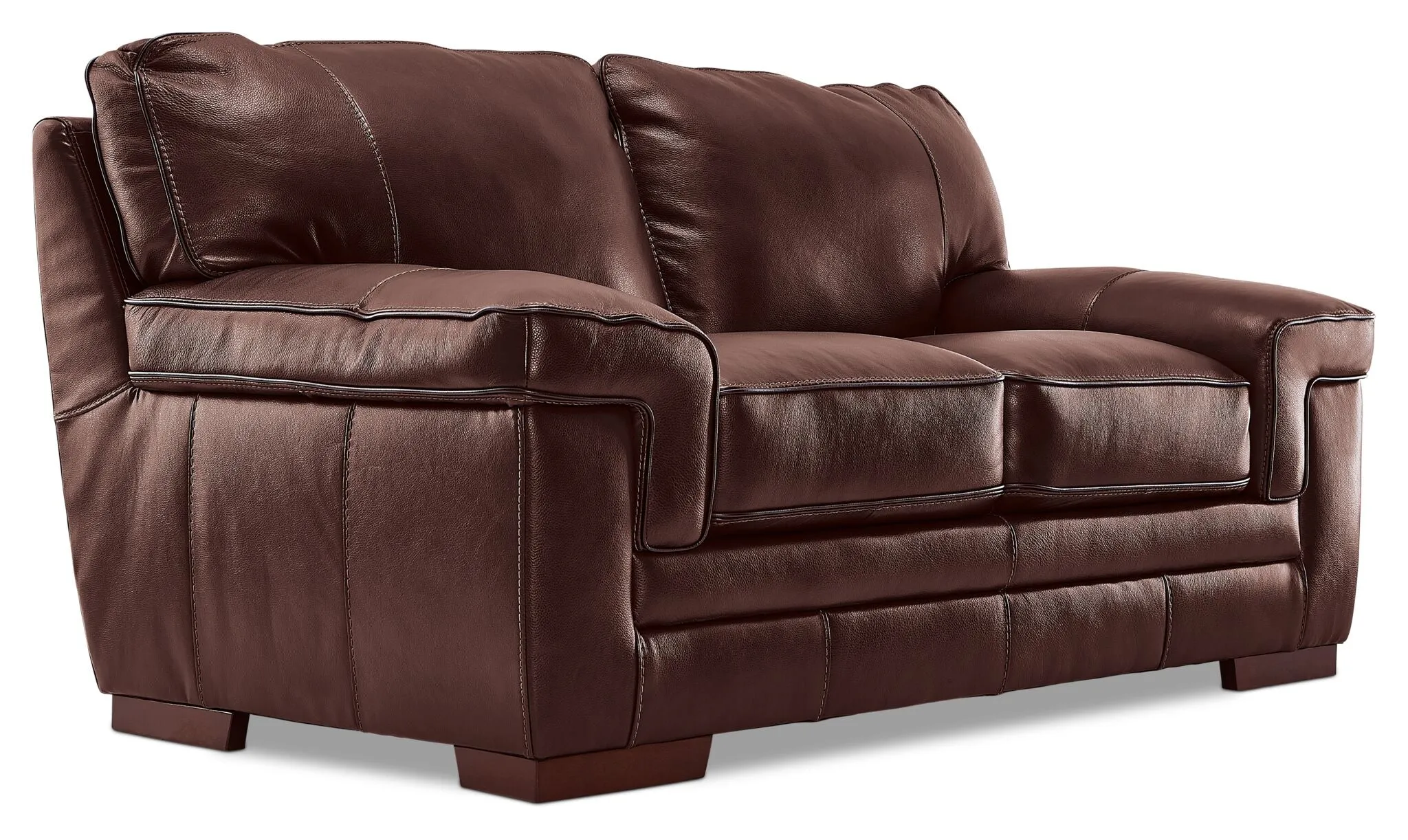 Stampede Leather Sofa and Loveseat Set - Hazelnut