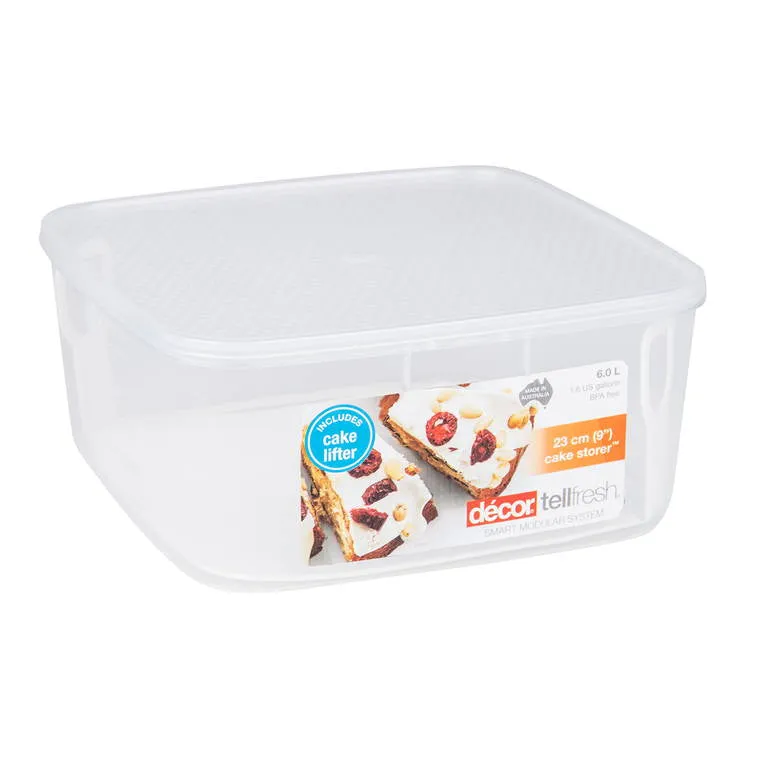 Tellfresh Square w/ Cake Lifter, 6L