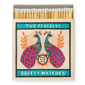 Two Peacocks Square Match Box