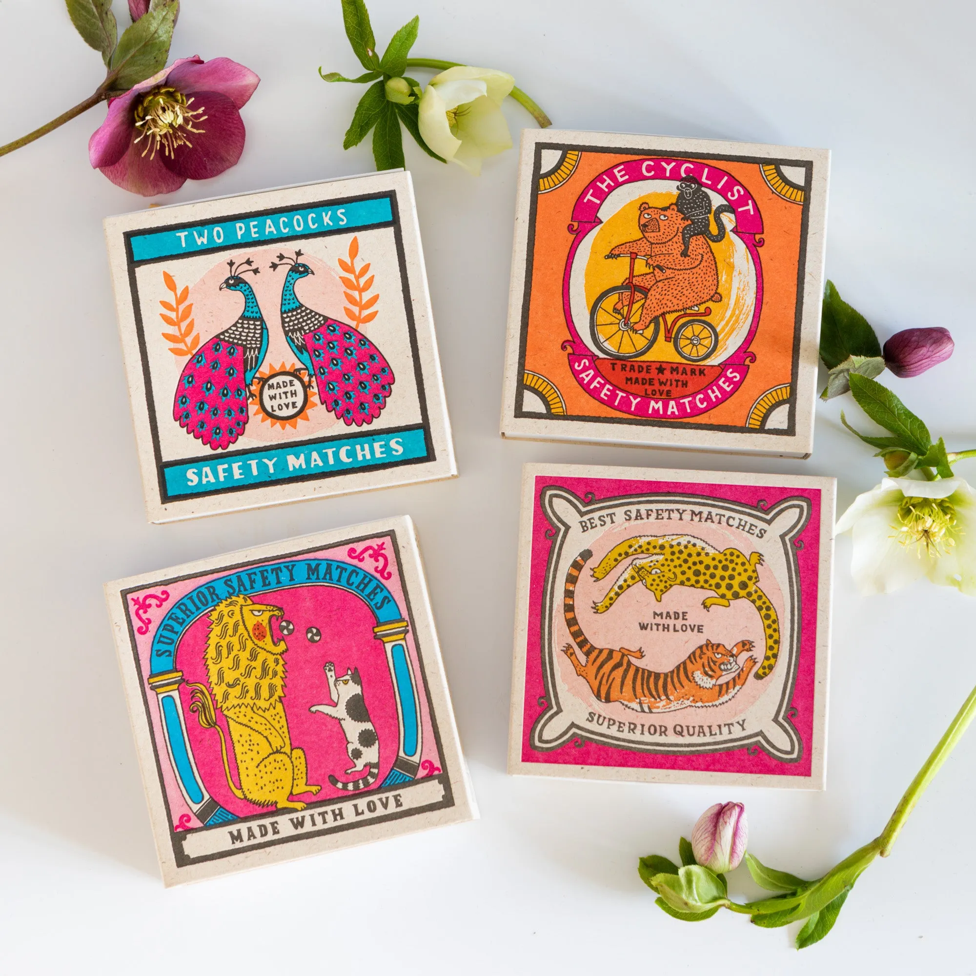Two Peacocks Square Match Box