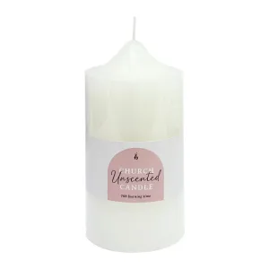Unscented Church Candle, White, 7.5 x 15cm